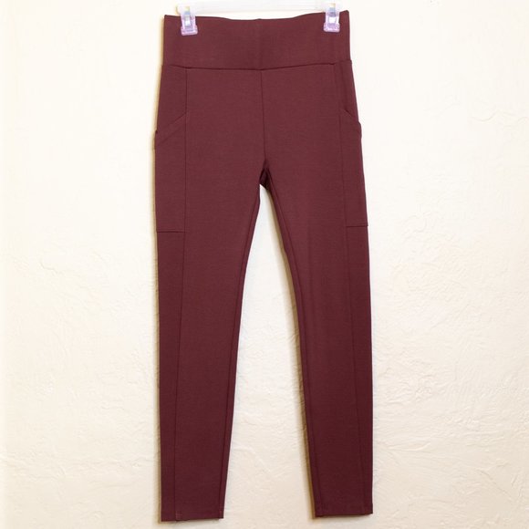NWT Lou and Grey Pocket Ponte Leggings Muted Burgundy Wine Color Small - Picture 4 of 6